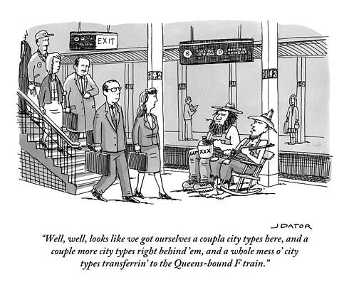 Contrast Wall Art featuring the drawing Two Farmers Sit In Rocking Chairs At The 42nd by Joe Dator