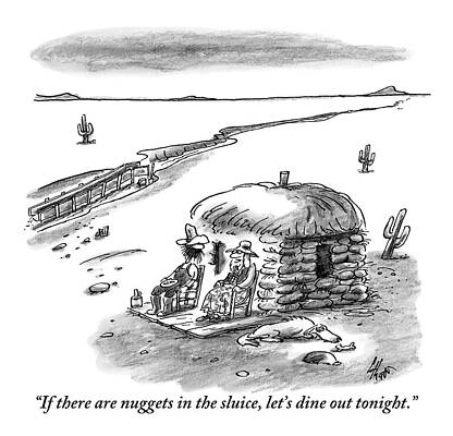 Ground Drawing - Two Farmers Sit Outside Their Hut Staring by Frank Cotham