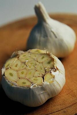 Close-up of Garlic Bulbs Photograph
