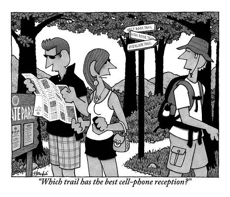 Hikers Choosing Trail Drawing