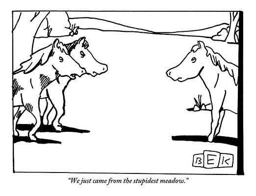 Three Cartoon Horses in a Meadow Wall Art