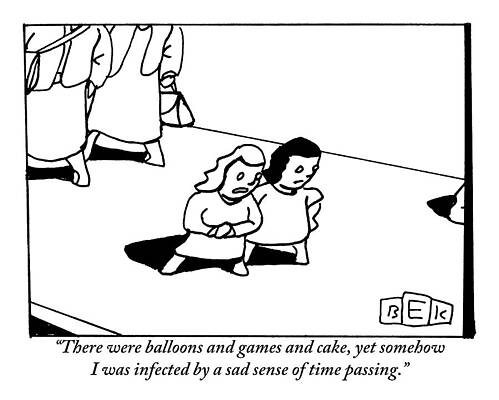 Youth Drawing - Two Little Girls  -  One Blonde by Bruce Eric Kaplan