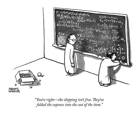 Lab Wall Art featuring the drawing Two Mathematicians Examine A Full Chalkboard Full by Shannon Wheeler