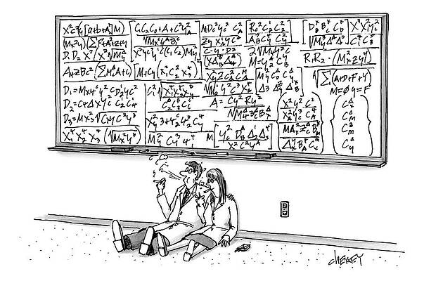 Professors Relax After Complex Equation Wall Art