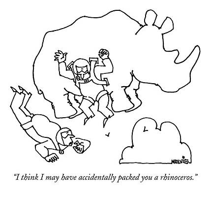 Sky Drawing - Two Men Are Seen Parachuting And One Man's by Ariel Molvig