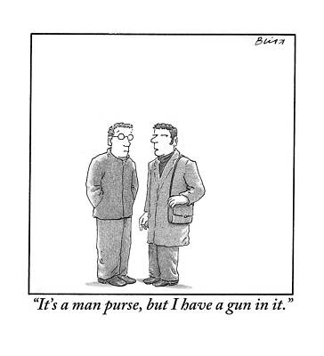 Gun Drawing - Two Men Are Seen Talking To Each Other by Harry Bliss