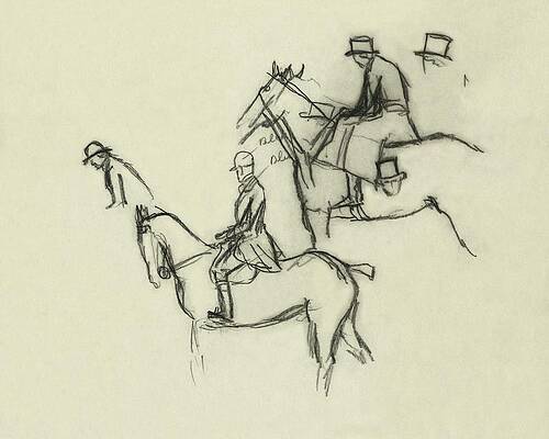 Elegant Equestrian Sketch Series Wall Art