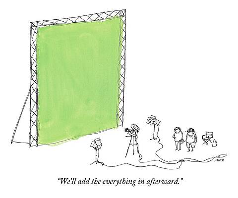 Film Set with Green Screen Drawing