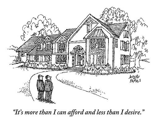 House Drawing - Two Men Stand Looking At A Large House by Joseph Farris