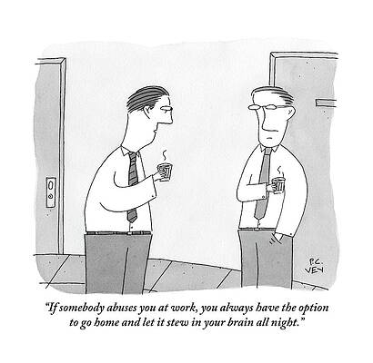 Brain Drawing - Two Men Talking by Peter C. Vey