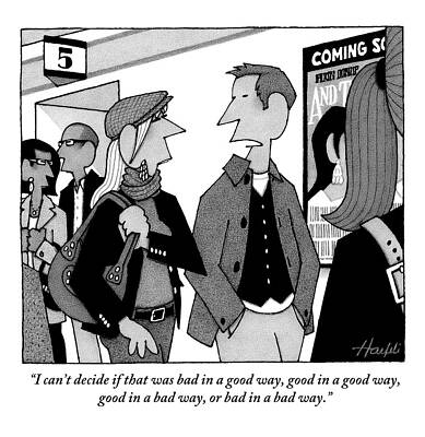 Movie Wall Art featuring the drawing Two People Are Seen Walking Out Of A Theater by William Haefeli