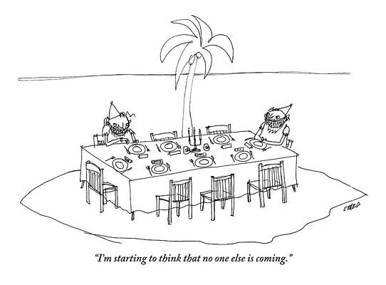 Cartoon Pirates at Dinner Table Drawing