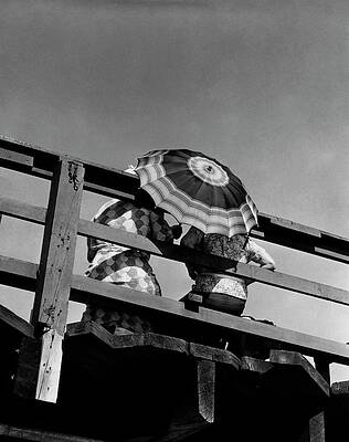 Women with a Parasol on a Bridge Wall Art