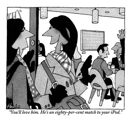 Background Drawing - Two Women Enter A Restaurant And A Man At A Table by William Haefeli