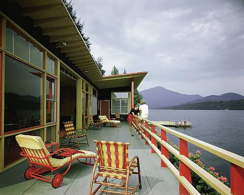 Mid-century Lakeside Terrace Photograph