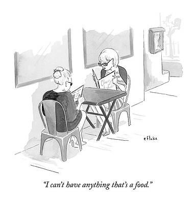 Humorous Cafe Conversation Drawing