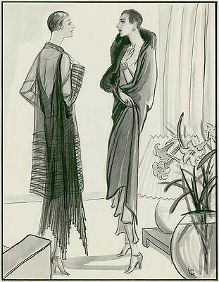 Pattern Digital Art - Two Women Wearing Wraps by Porter Woodruff