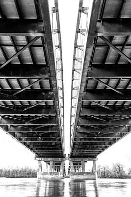 Black And White Wall Art featuring the photograph Under The Page Bridge by Bill and Linda Tiepelman