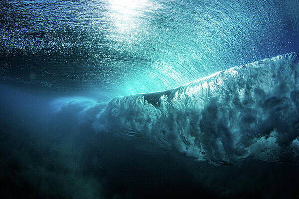 Wall Art featuring the photograph Underwater View Of A Wave Breaking by Mattpaul