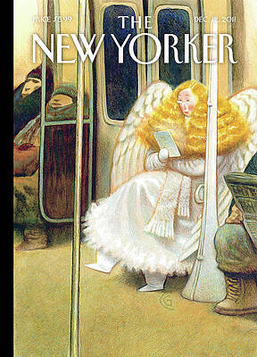 Angelic Figure in Subway Scene Wall Art