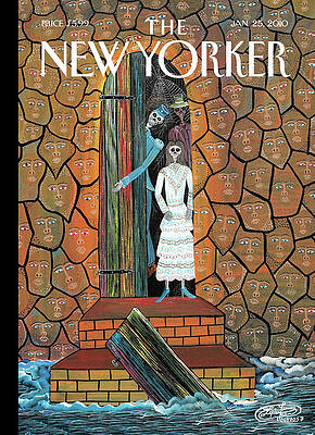 Abstract Faces on Wall with Figures Painting