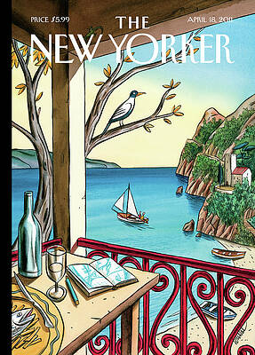 Coastal Balcony View With Sailboats Wall Art