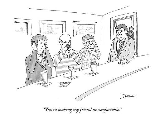 Monkey Drawing - You're Making My Friend Uncomfortable by John Donohue