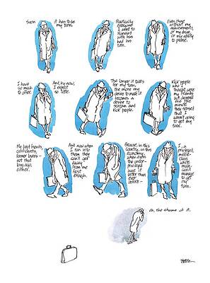 Professional Drawing - New Yorker January 24th, 2000 by Jules Feiffer