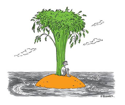 Man on a Broccoli Island Drawing