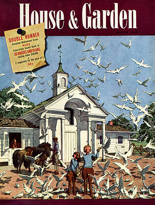 Watercolor Wall Art featuring the photograph House & Garden August 1st, 1939 by Pierre Brissaud