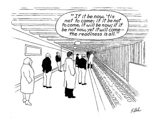 Subway Platform with Thoughtful Passengers Wall Art