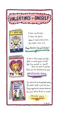 Valentine Drawing - Valentines For Oneself by Roz Chast
