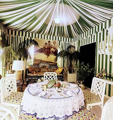 Tableware Photograph - Valentino's Dining Room by Horst P. Horst