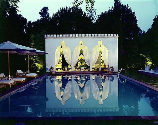 Valentino's Elegant Poolside Evening Print