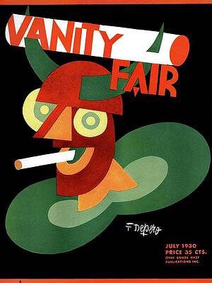 Vanity Fair Cover Featuring A Collage Of A Horned by Fortunato Depero
