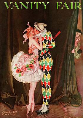 Wall Art featuring the photograph Vanity Fair Cover Featuring A Harlequin by Frank X. Leyendecker