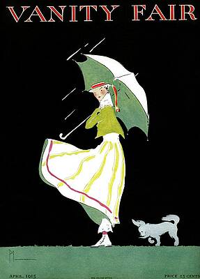 Woman with Umbrella and Dog Wall Art