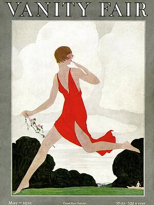 Vanity Fair Woman in Red Dress Wall Art