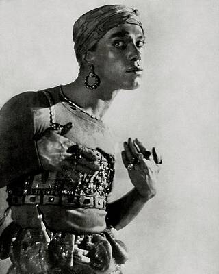 Dance Wall Art featuring the photograph Vaslav Nijinsky In Costume by Adolphe De Meyer