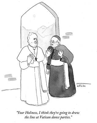 Celebration Drawing - Vatican Dance Parties by Emily Flake