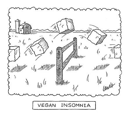 Dream Wall Art featuring the drawing Vegan Insomnia by Eric Lewis