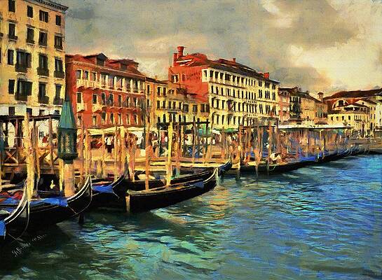 Wall Art featuring the painting Venice From The Water by Jeffrey Kolker