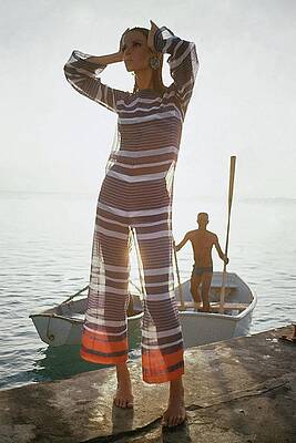 Fashion Model by the Seaside Photograph