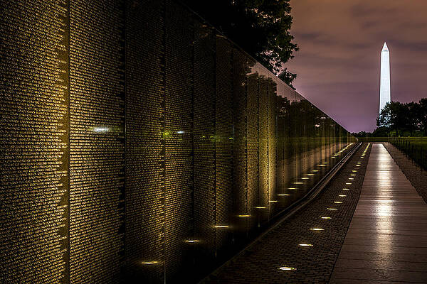 Vietnam Veterans Memorial at Night Photograph
