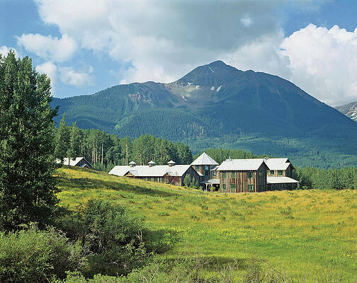 Mountain Photograph - View Of Houses And Mountain by Mary E. Nichols