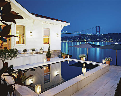 Bridge Photograph - View Of Luxurious Resort At Night by Erhard Pfeiffer