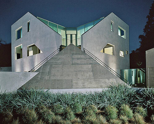 Illuminate Photograph - View Of Modern Building At Night by Mary E. Nichols