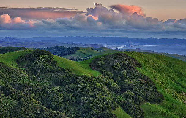 Rolling Hills and Ocean View Photograph