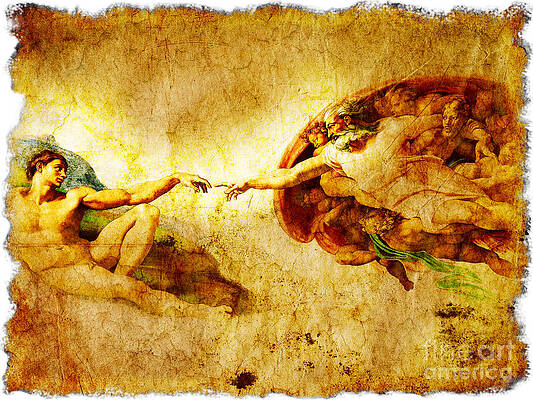 Painting - Vintage Art - The Creation Of Adam by Stefano Senise