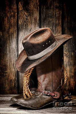 Classic Cowboy Boots and Hat Photograph